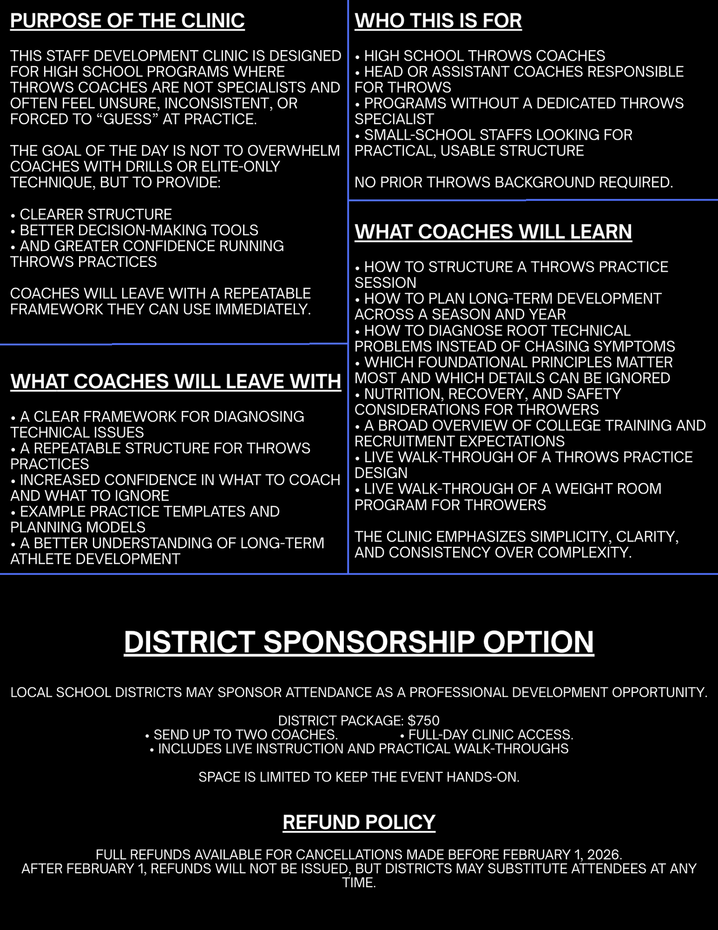 No Guess Throws Clinic